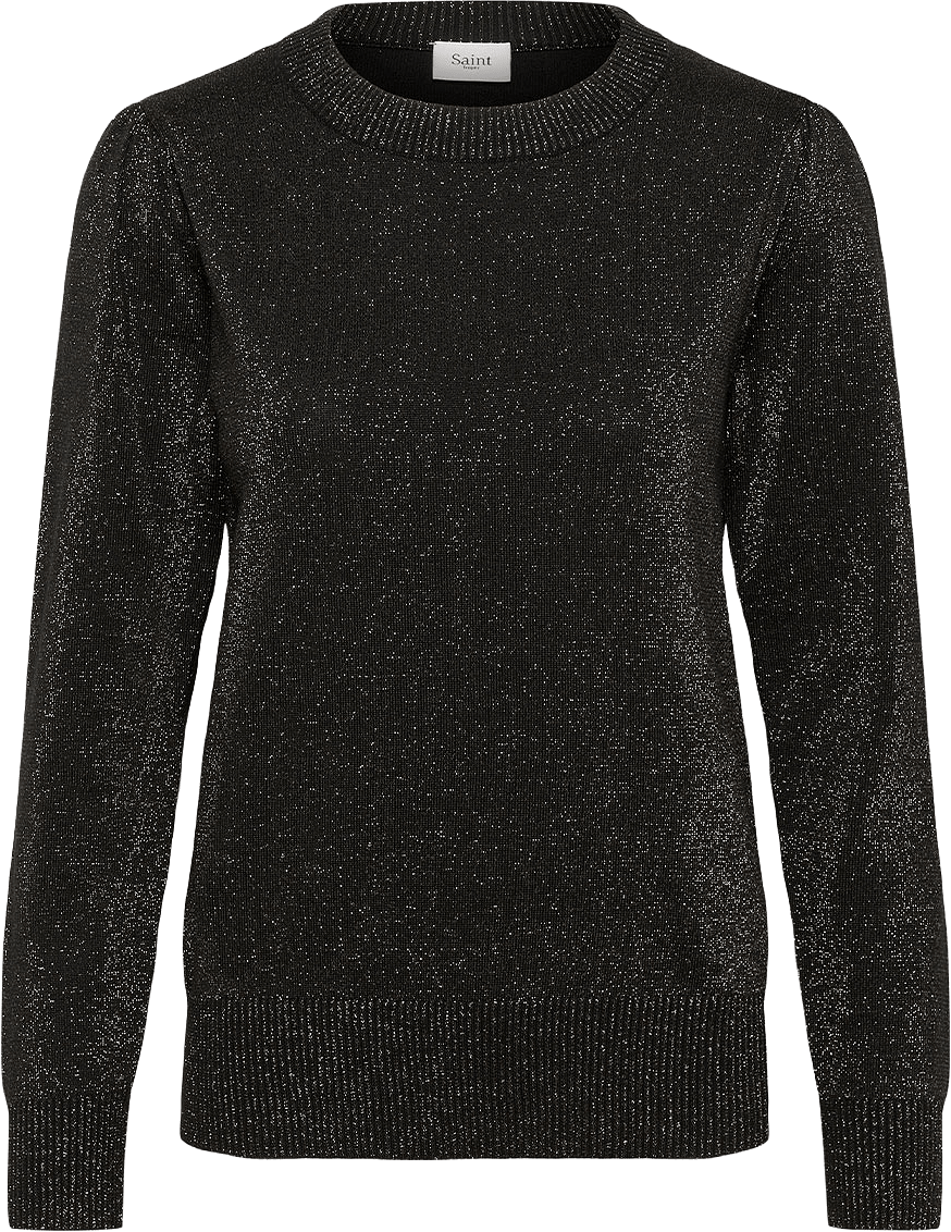 MilaSZ Shimmer Sweater, från Saint Tropez, i färgen Black Grey Shimmer.