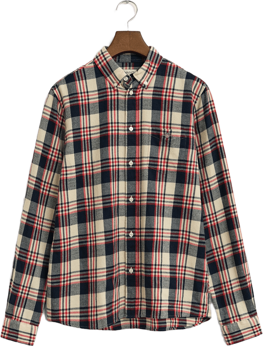 Rutig flanellskjorta, från GANT, i färgen Ruby Red.