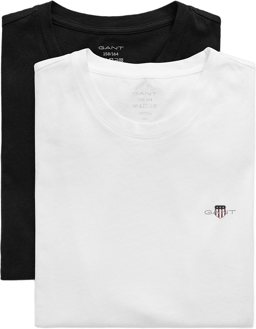 T-shirt 2-pack, från GANT, i färgen Black / White.