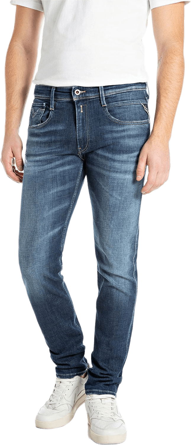 Aged Anbass Slim Fit Jeans, från Replay, i färgen Dark Blue.