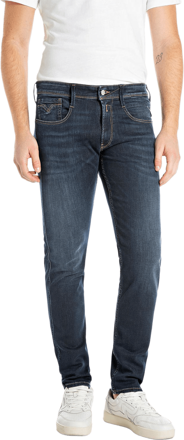 Anbass Slim Fit Jeans, från Replay, i färgen Dark Blue.