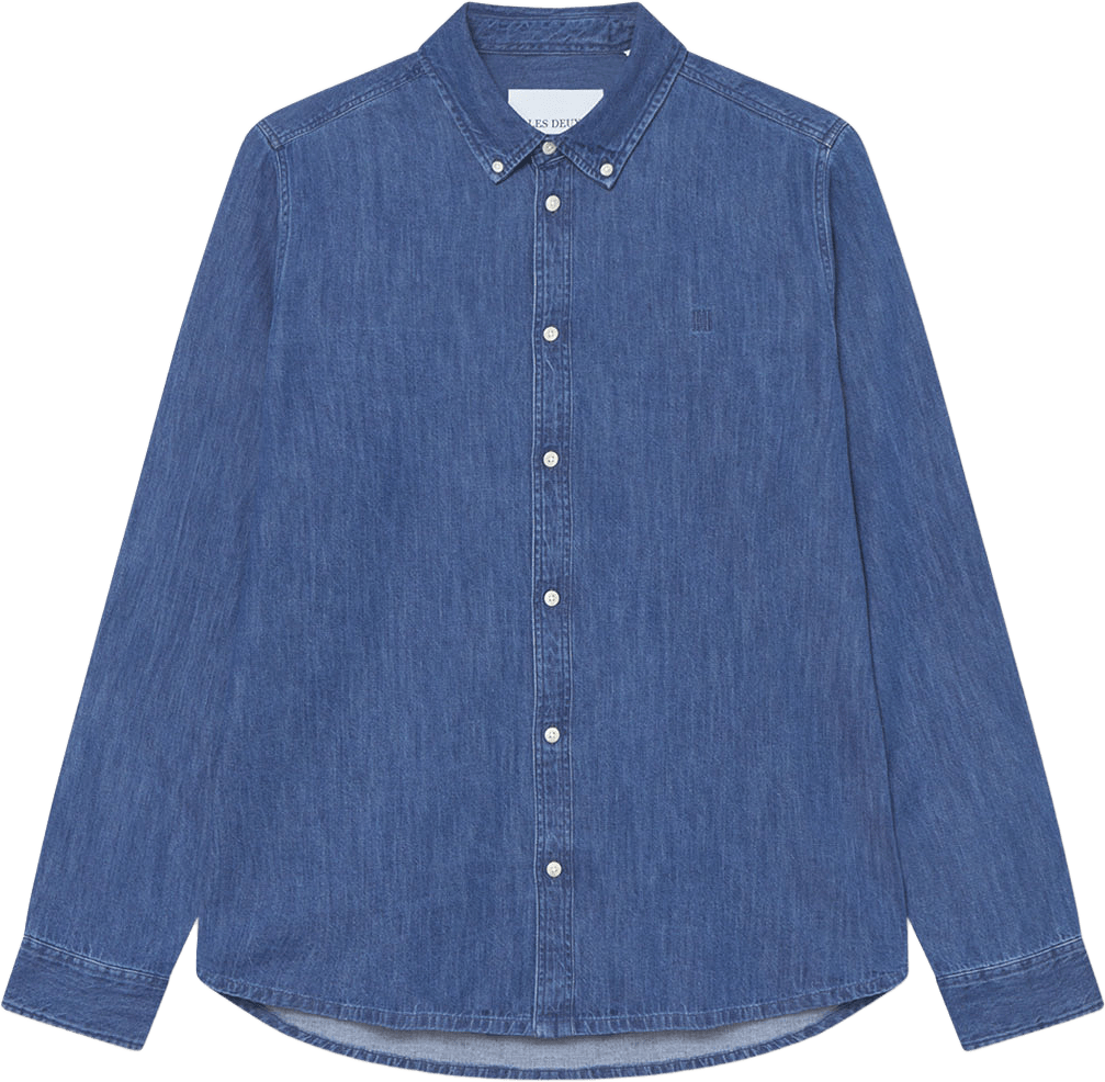 Konrad Denim Shirt, från LES DEUX, i färgen Medium Indigo Wash.