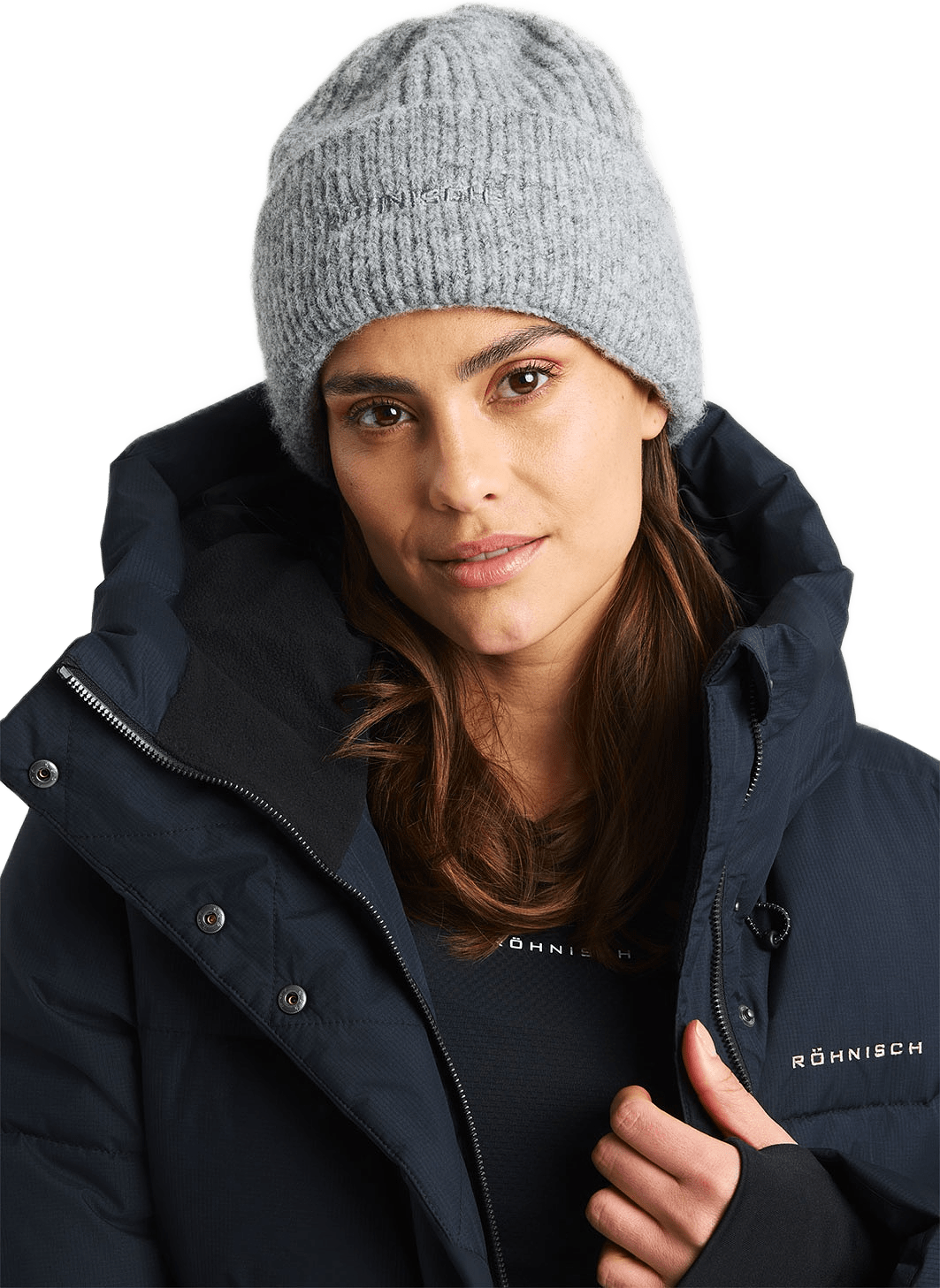 Rib Beanie, från Röhnisch, i färgen Grey Melange.
