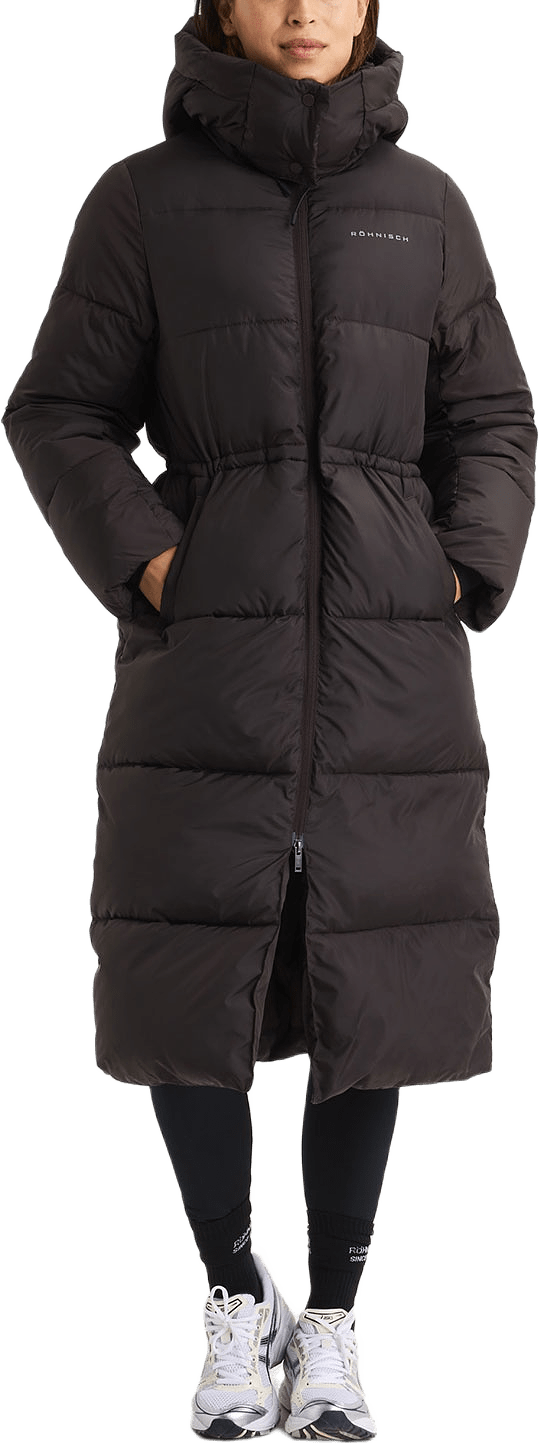 Pebble Hood Coat, från Röhnisch, i färgen Dark Brown.