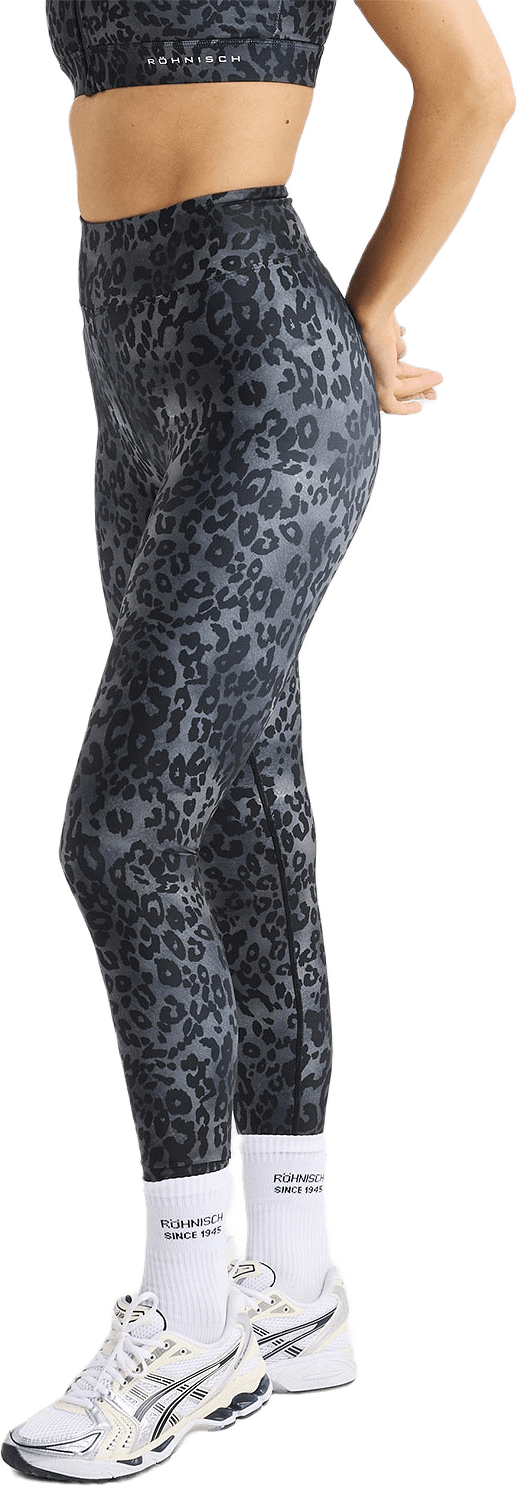 Printed Highwaist Tights, från Röhnisch, i färgen Grey Leo Print.