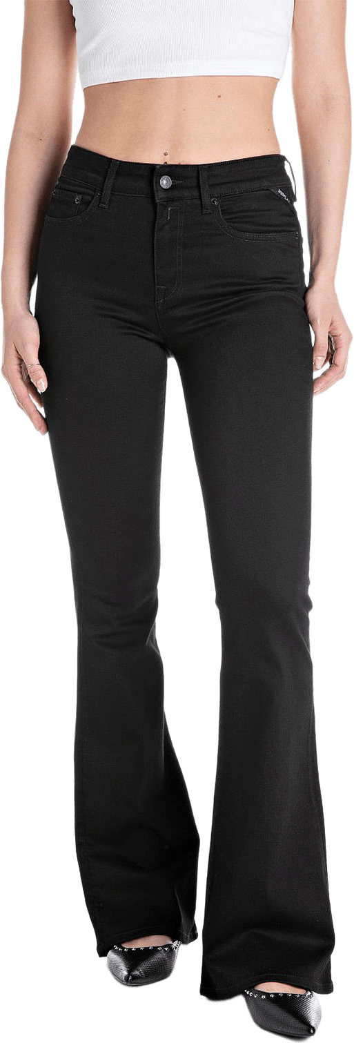 Joella Flare Regular Waist Jeans, från Replay, i färgen Black.