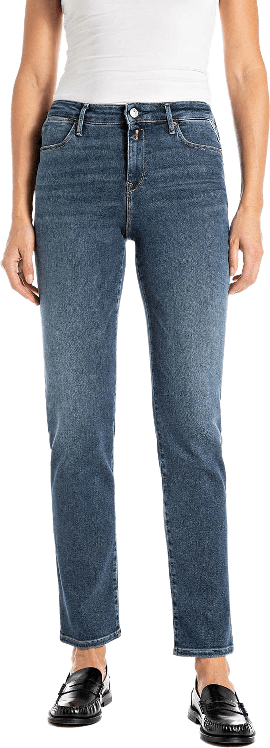 Zolie Straight Leg High Waist Jeans, från Replay, i färgen Dark Blue.