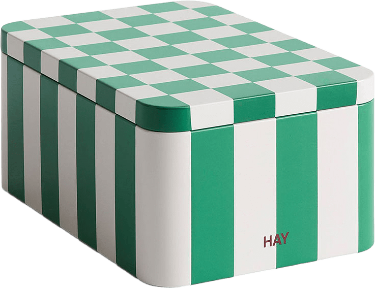 Tin Container, från HAY, i färgen Green And Off-white.