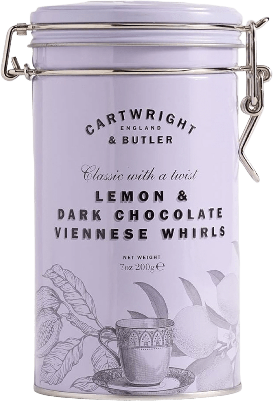 Lemon & Dark Chocolate Viennese Whirls I Plåtburk, från Cartwright & Butler, i färgen Lila.