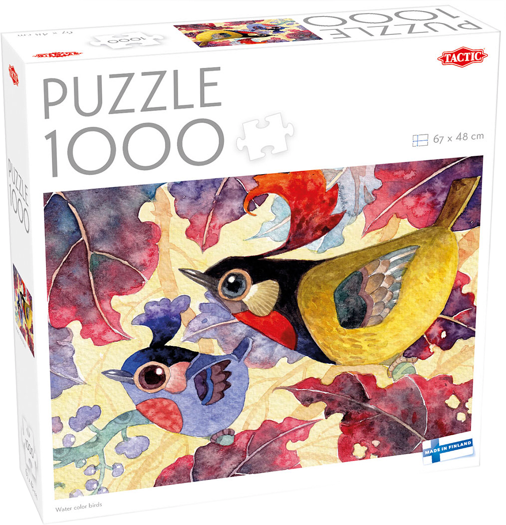 Pussel Water color birds 1000 bitar, från TACTIC, i färgen Multicolor.