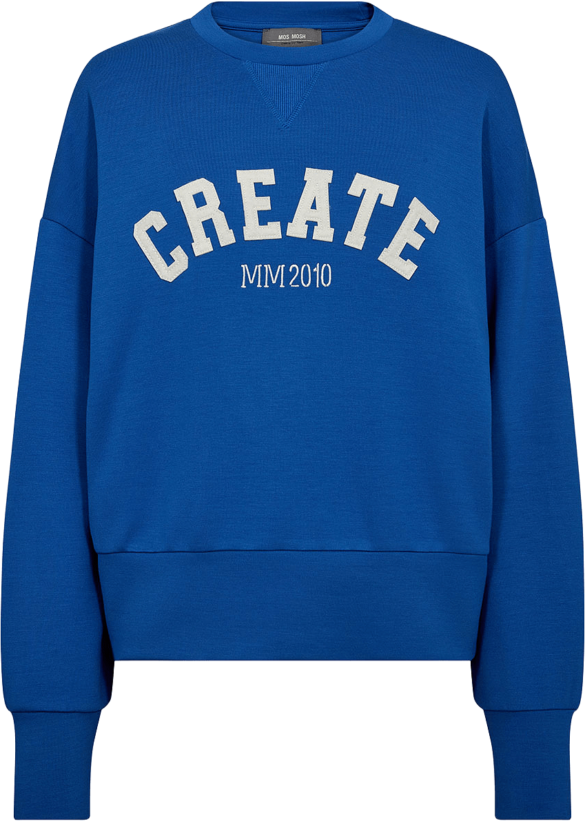 MMCelli O-LS Sweatshirt, från Mos Mosh, i färgen Blue Lolite.