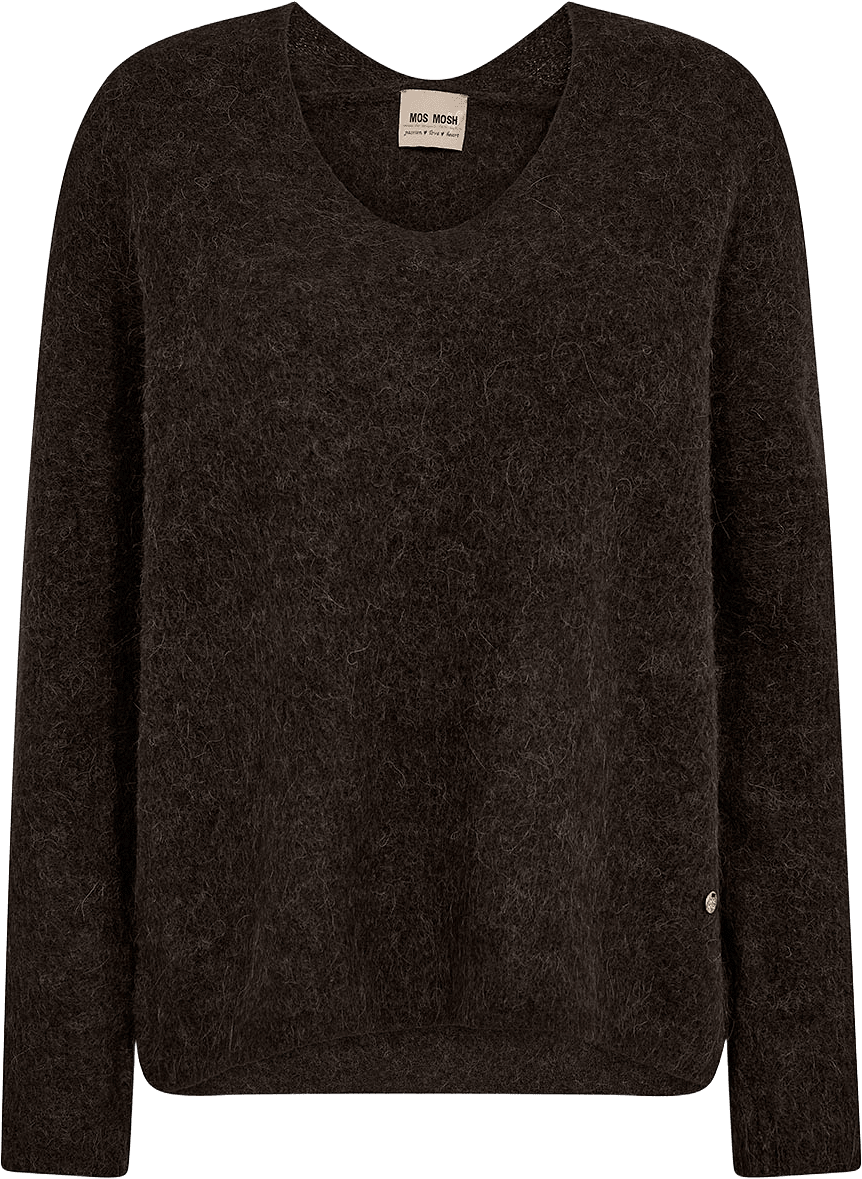 Thora V-Neck Knit, från Mos Mosh, i färgen Delicioso.