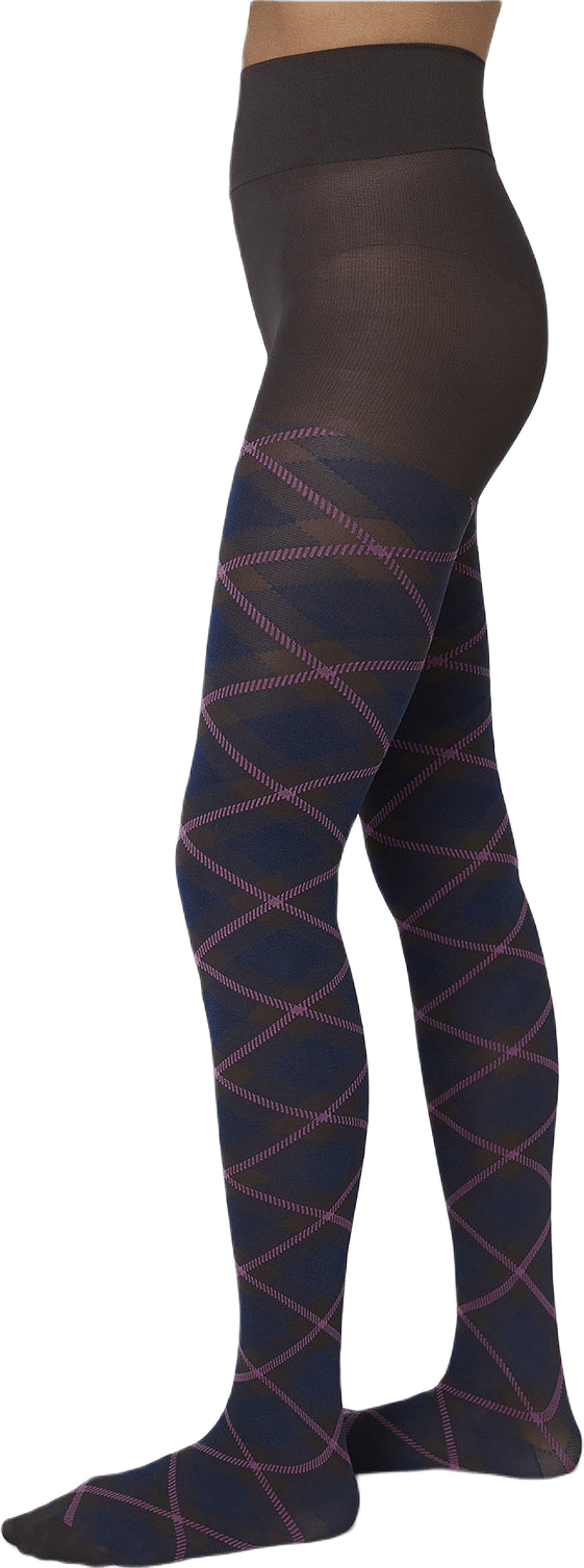 Franka Check Tights, från Swedish Stockings, i färgen Dark Brown.