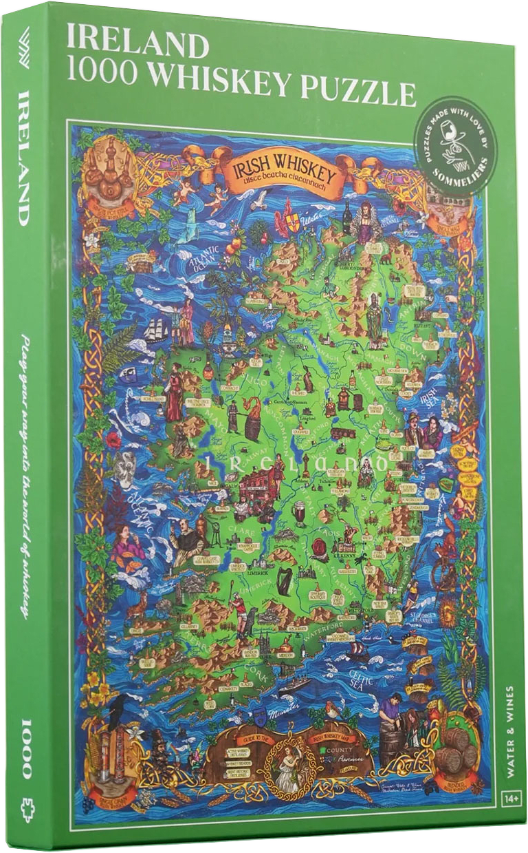 Whiskypussel - Irland 1000 bitar, från Water & Wines, i färgen Green.