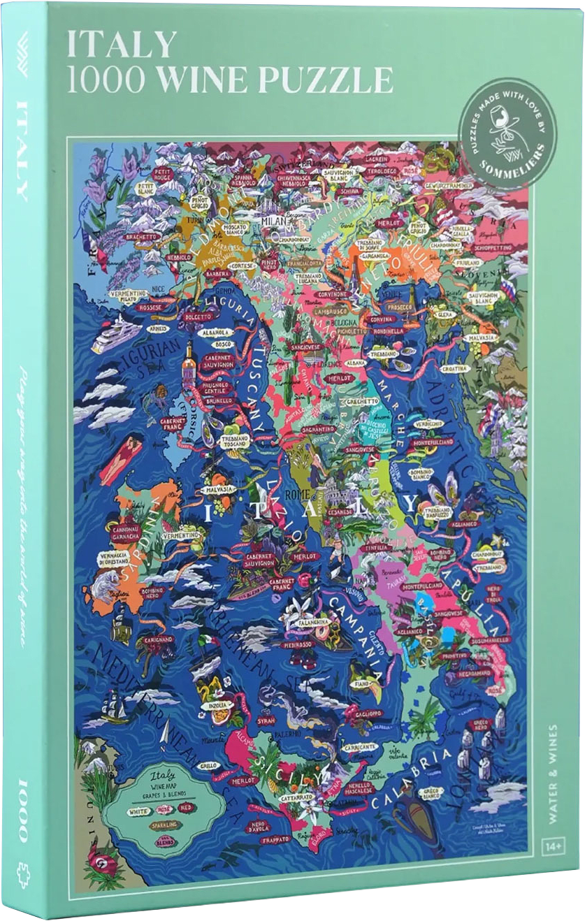 Vinpussel - Italien 1000 bitar, från Water & Wines, i färgen Mint Green.