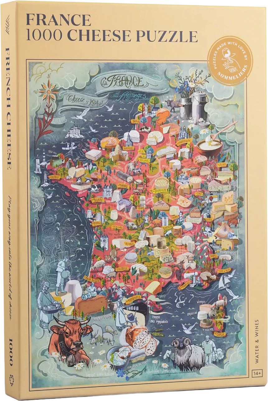 Pussel franska ostar 1000 bitar, från Water & Wines, i färgen Pastel Yellow.