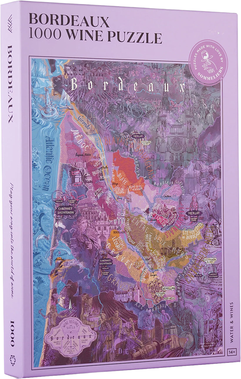 Vinpussel - Bordeaux 1000 bitar, från Water & Wines, i färgen Light Purple.
