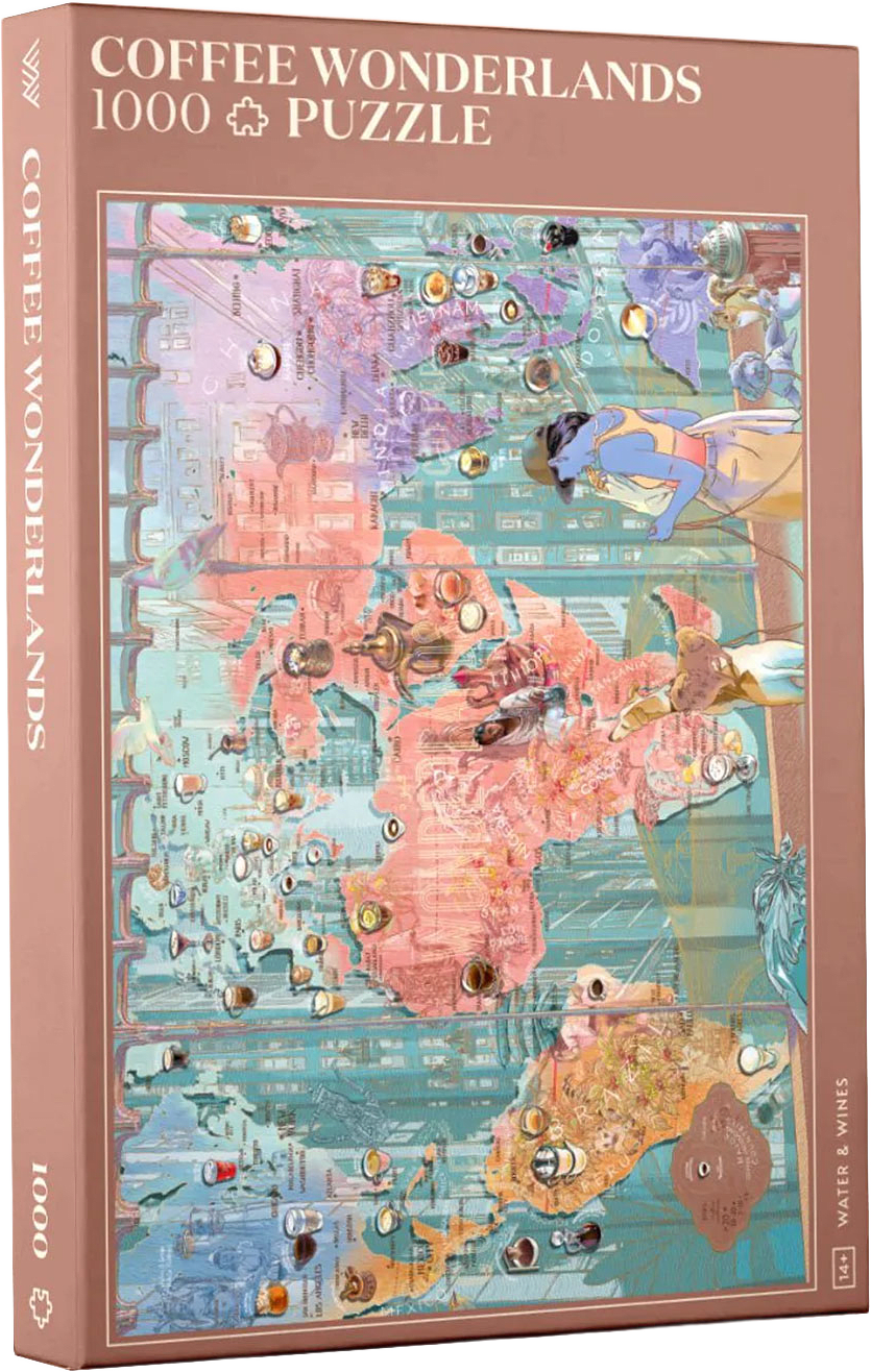 Kaffepussel - Coffee Wonderland 1000 bitar, från Water & Wines, i färgen Latte Beige.