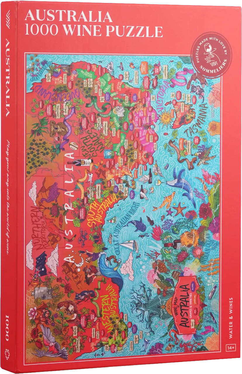 Vinpussel - Austalien 1000 bitar, från Water & Wines, i färgen Red.