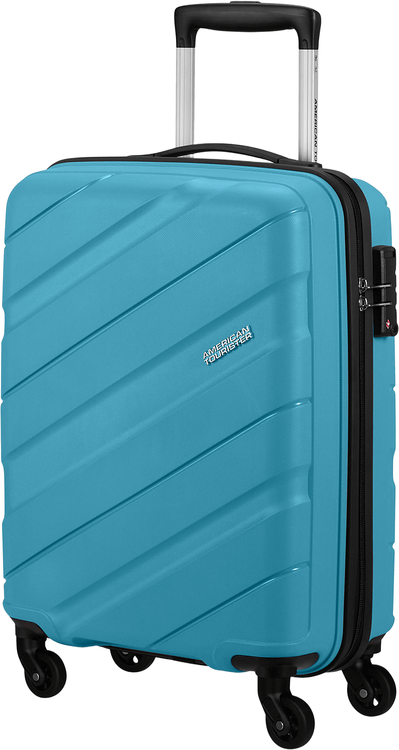 Jetdriver Kabinväska med 4 hjul, från American Tourister, i färgen Light Blue'.