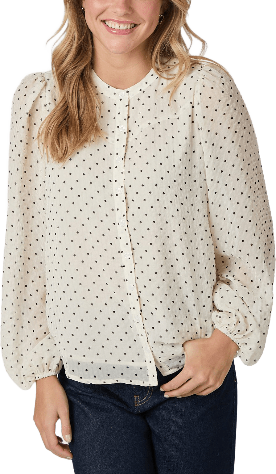 Yrima Dot Blouse, från Neo Noir, i färgen White.