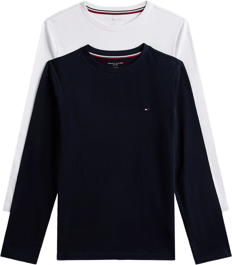Långärmad t-shirt, 2-pack, från Tommy Hilfiger, i färgen Navy Blue/White.