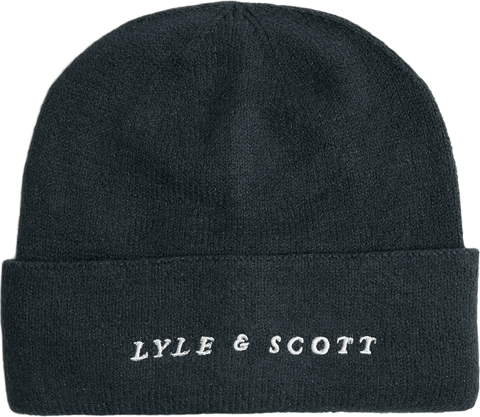 Script Beanie, från Lyle & Scott, i färgen Dark Navy.