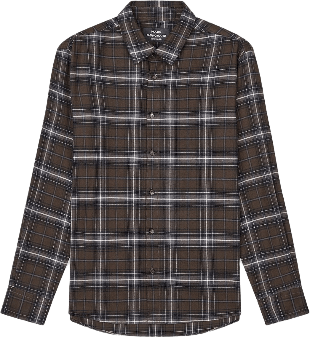 Cotton Flannel Check Sune Shirt, från Mads Nørgaard, i färgen Demitasse Check.