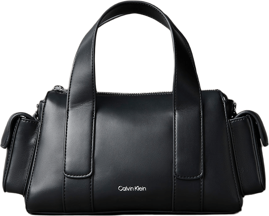 Convertible Jacquard Crossbody Handbag, från Calvin Klein, i färgen Black / Shiny Nickel.