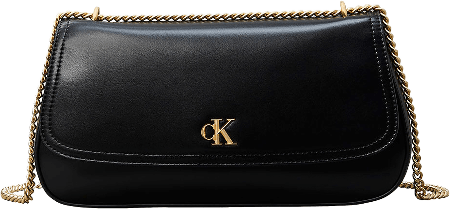 Monogram Logo Hardware Chain Shoulder Bag, från Calvin Klein, i färgen Black / Antique Light Gold.