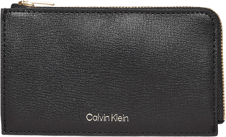 Foil Logo Top Zip Card Holder, från Calvin Klein, i färgen Black/Toasted Coconut.