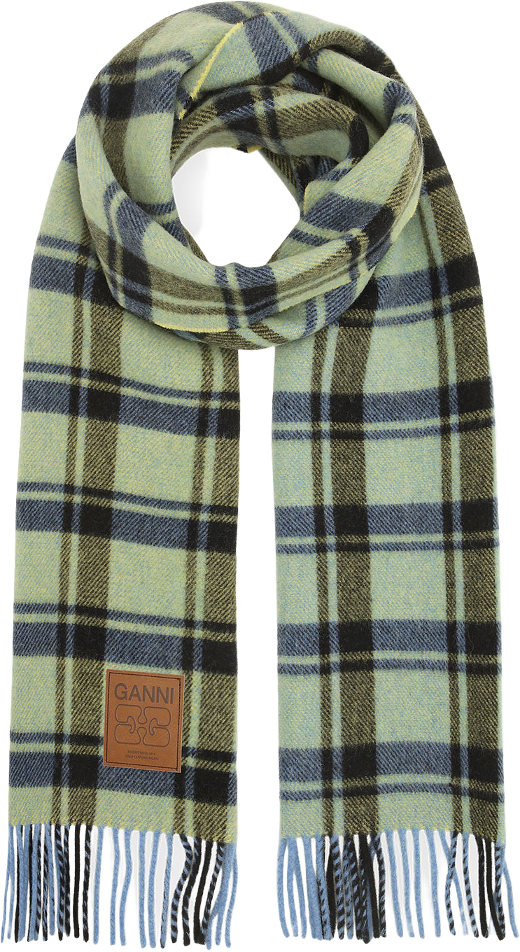 Double Face Wool Check, från GANNI, i färgen Yellow Pear.