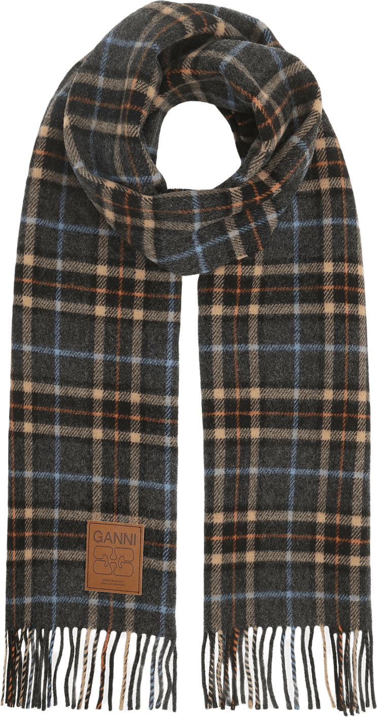 Double Face Wool Check, från GANNI, i färgen Charcoal Grey.