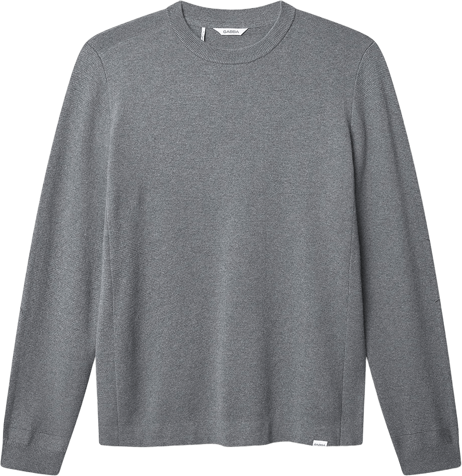 Blanko New LS Knit, från GABBA, i färgen Dk. Grey Mel.