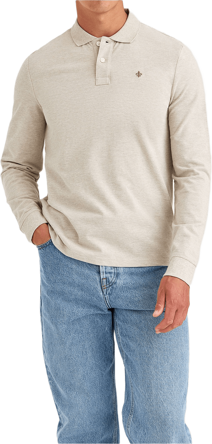 Camden LS Polo Shirt, från Morris, i färgen Khaki.