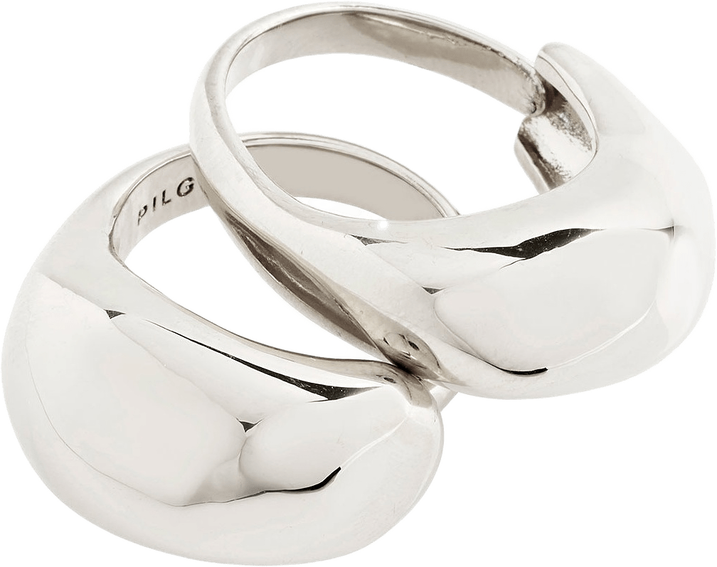Harrison Rings, 2-In-1 Set, Silver-Plated