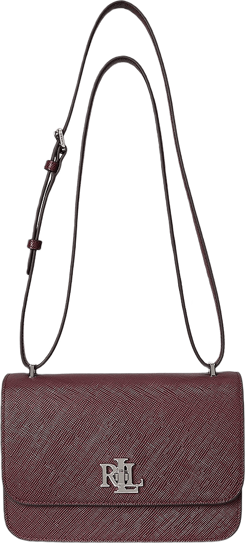 Crosshatch Leather Medium Sophee Bag, från Lauren Ralph Lauren, i färgen Dark Garnet.