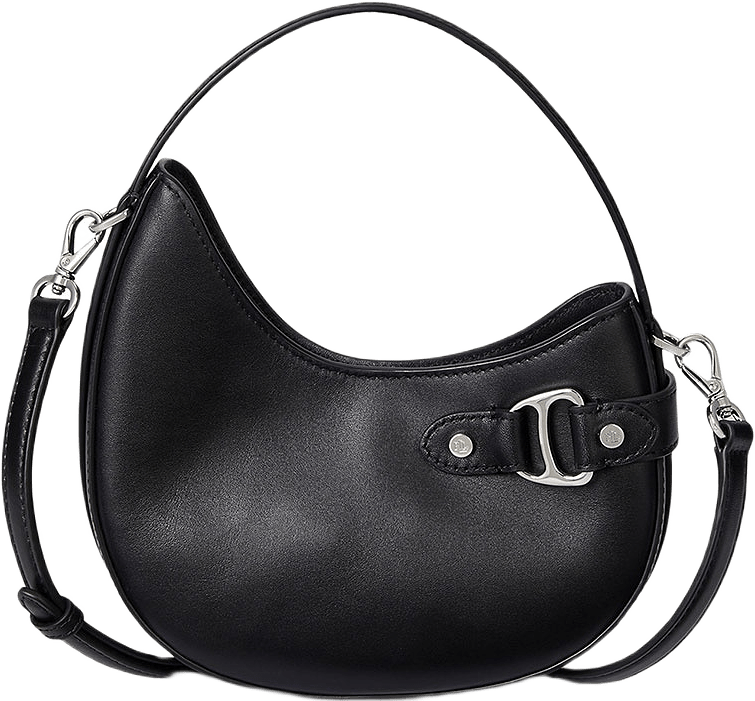 Leather Small Tasha Crossbody Bag, från Lauren Ralph Lauren, i färgen Black.