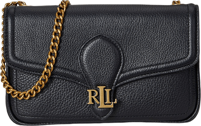 Pebbled Leather Bradley Crossbody Wallet, från Lauren Ralph Lauren, i färgen Black.