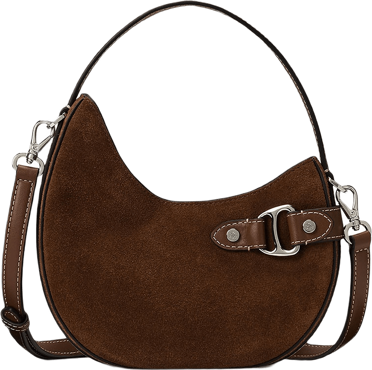 Suede Small Tasha Crossbody Bag, från Lauren Ralph Lauren, i färgen Dark Hickory.
