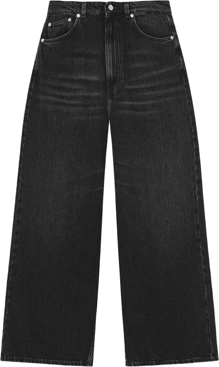 Soft Rigid Denim Baggy Jeans, från GANNI, i färgen Black Washed.