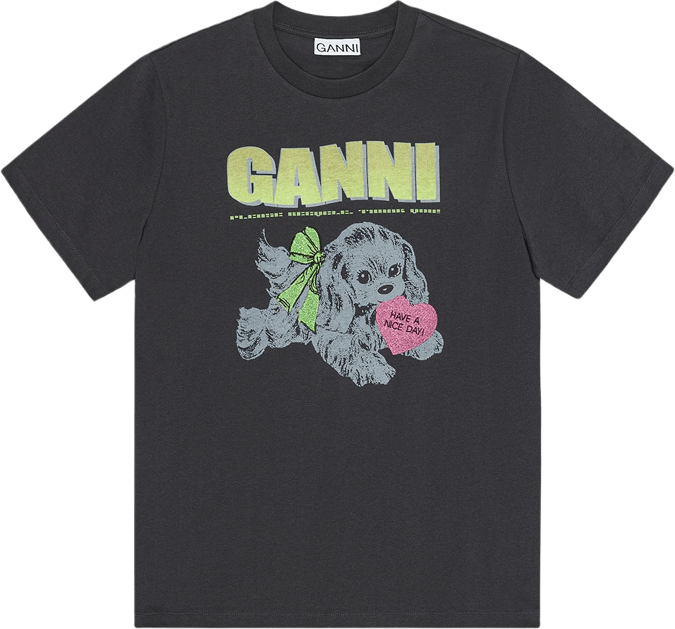Basic Cotton Jersey Neon Puppy  T-shirt