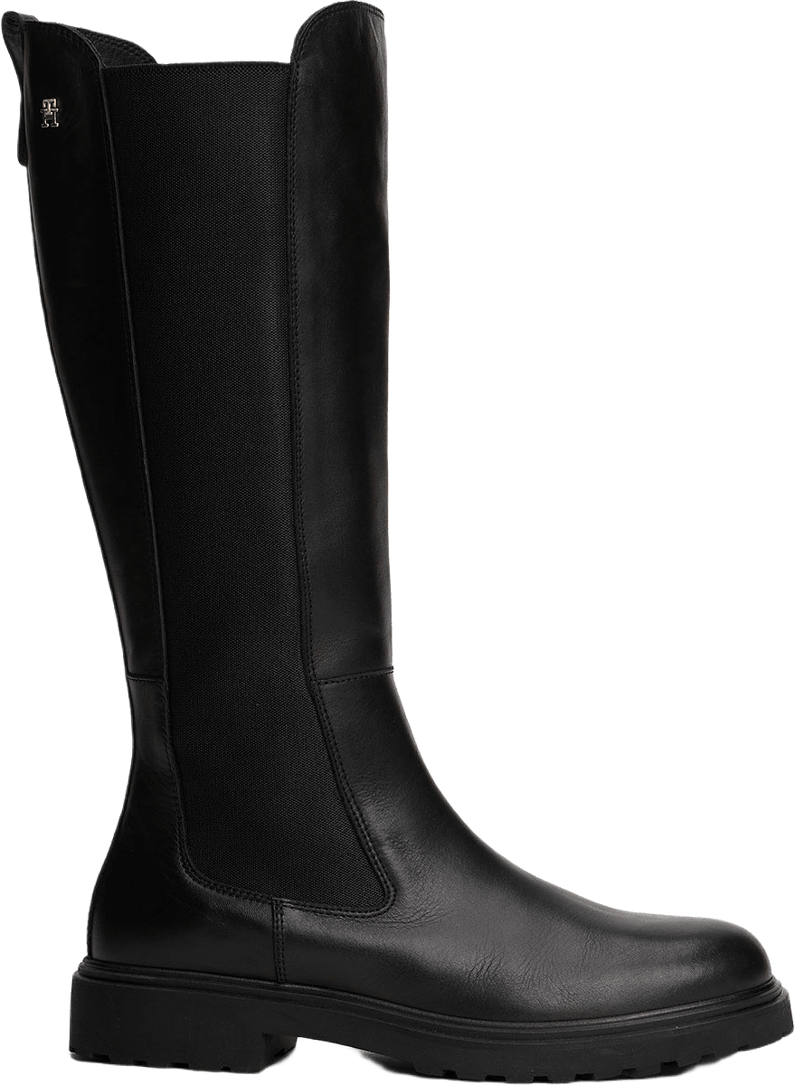 Leather Cleat Knee-High Chelsea Boots, från Tommy Hilfiger, i färgen Black.