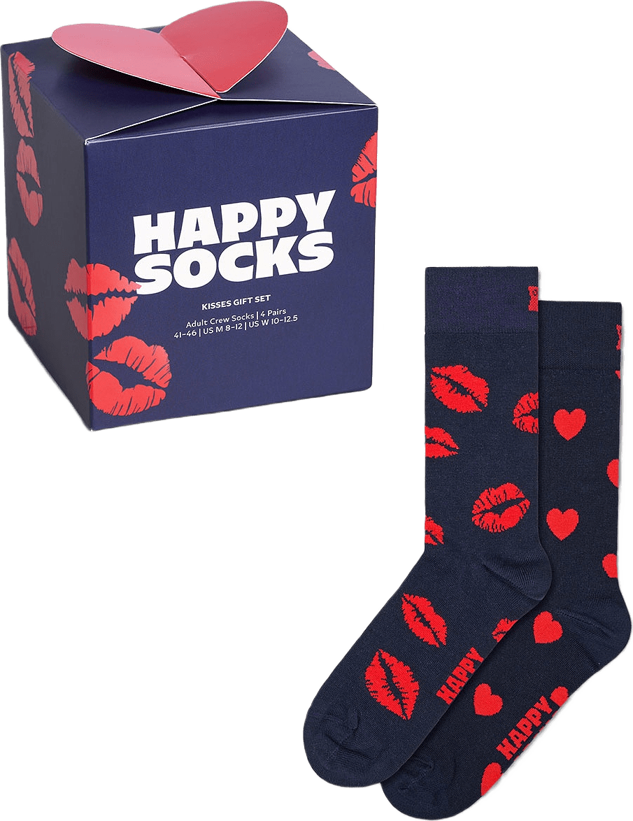 2-Pack Valentine’s Socks Gift Set, från Happy Socks, i färgen Blue.