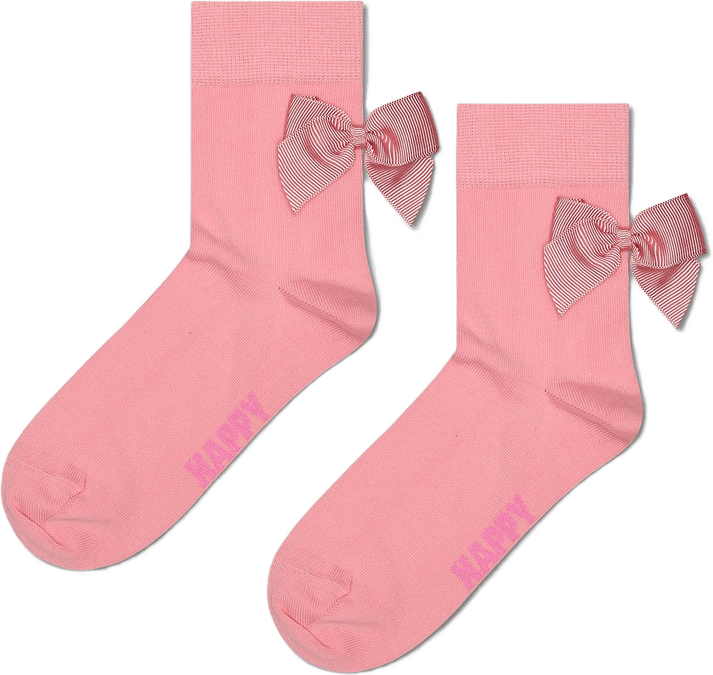 Bow 1/2 Crew Sock, från Happy Socks, i färgen Pink.