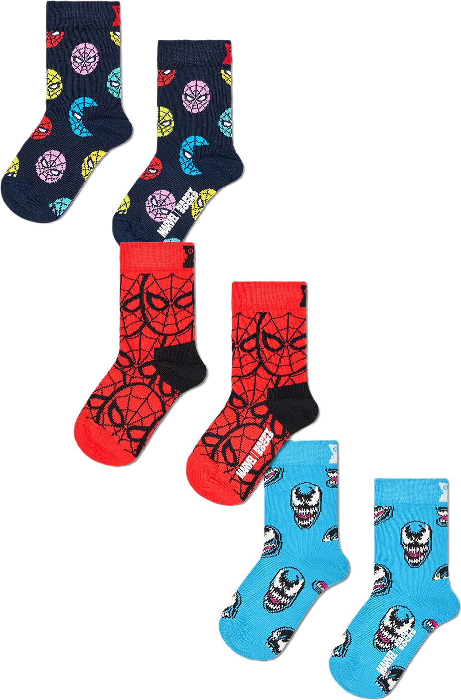 Kids 3-pack Spider-Man Gift Set, från Happy Socks, i färgen Navy.