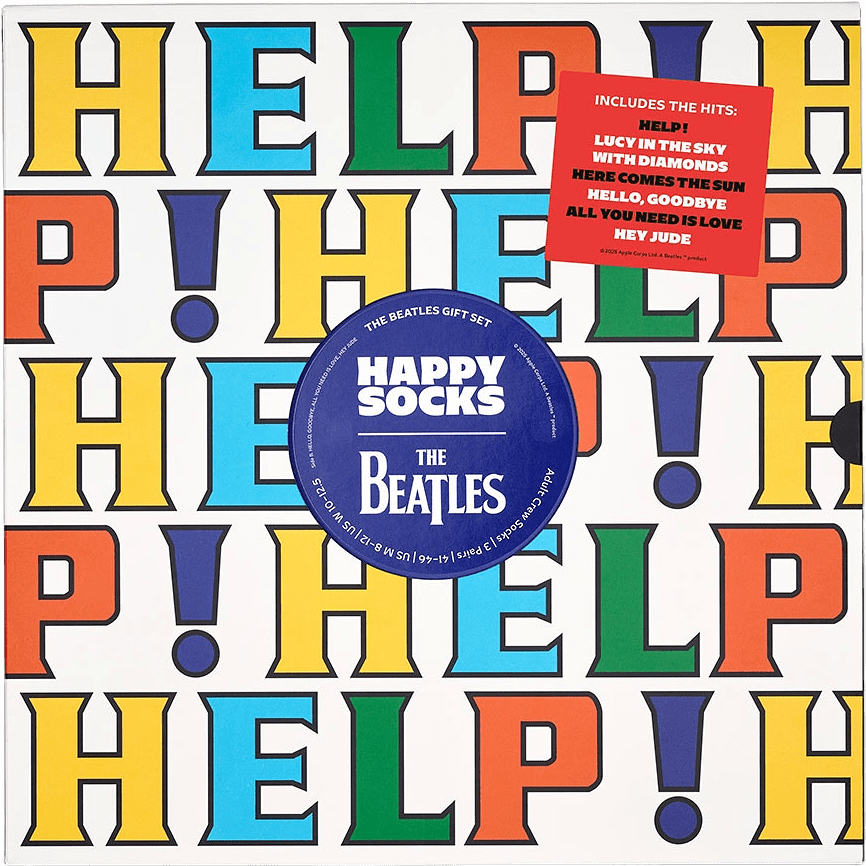 The Beatles 6-Pack Socks Gift Set, från Happy Socks, i färgen Black.