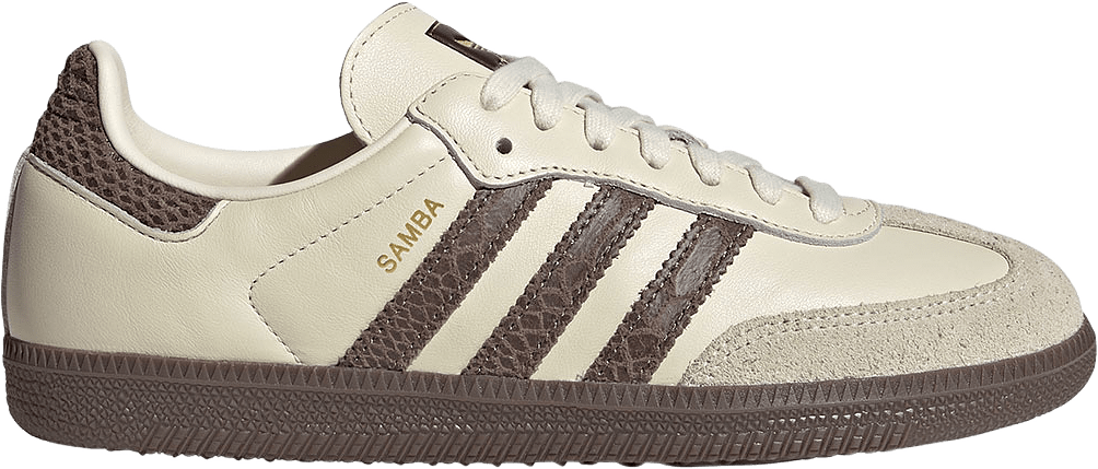 Samba OG Skor, från Adidas Originals, i färgen Crewht/Earstr/Maroon.