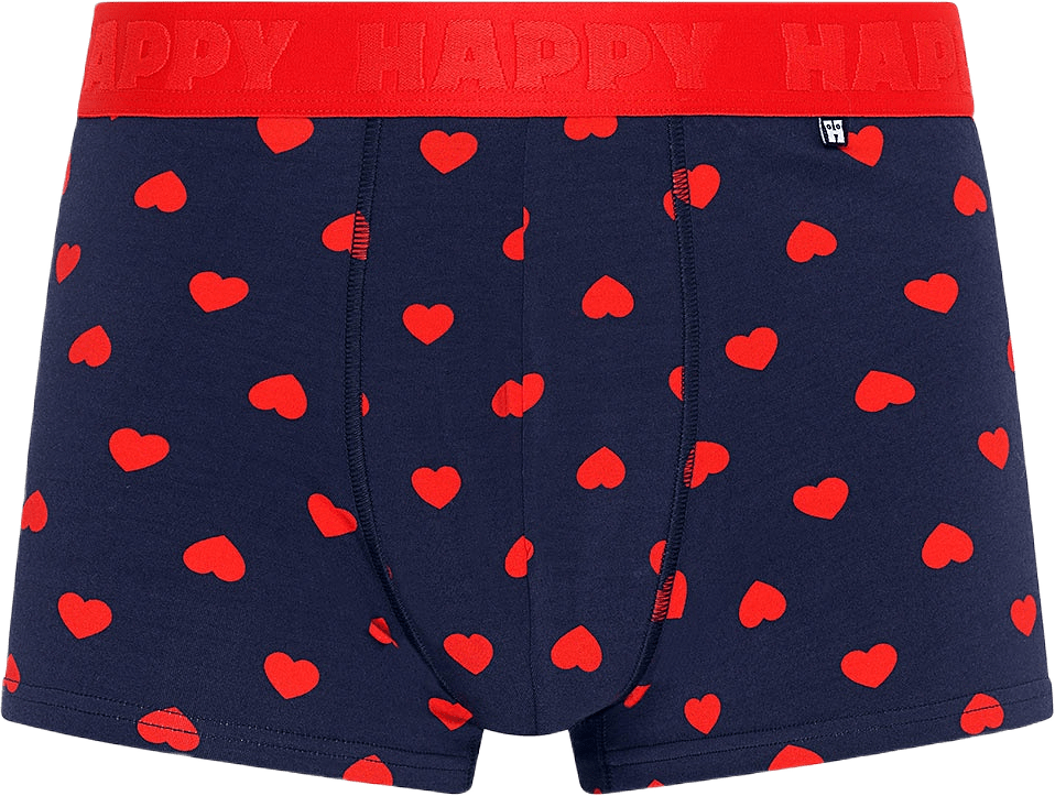 1-Pack Hearts Short Boxer, från Happy Socks, i färgen Navy.