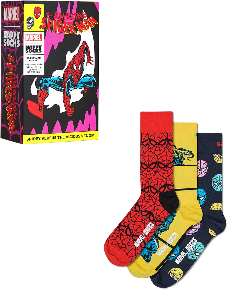 MARVEL™ Spider-Man 3-Pack Socks Gift Set, från Happy Socks, i färgen Purple.